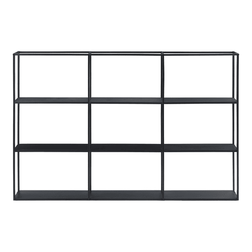 Estante de parede Jelsa com 9 compartimentos abertos Estante de ferro 160 x 18 x 110 cm Preto en.casa Estante de parede Jelsa com 9 compartimentos abertos Estante de ferro 160 x 18 x 110 cm Preto en.casa
