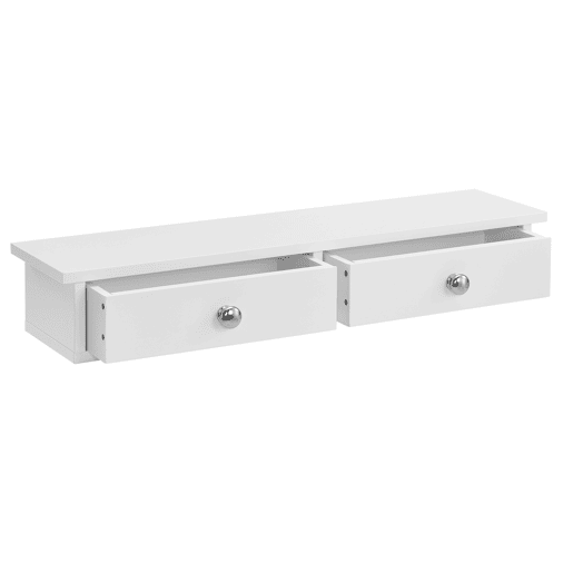 Prateleira de parede Geeste com 2 gavetas 60x15x10cm Branco en.casa