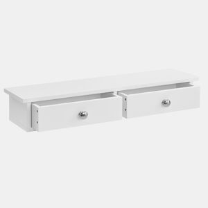 Prateleira de parede Geeste com 2 gavetas 60x15x10cm Branco en.casa