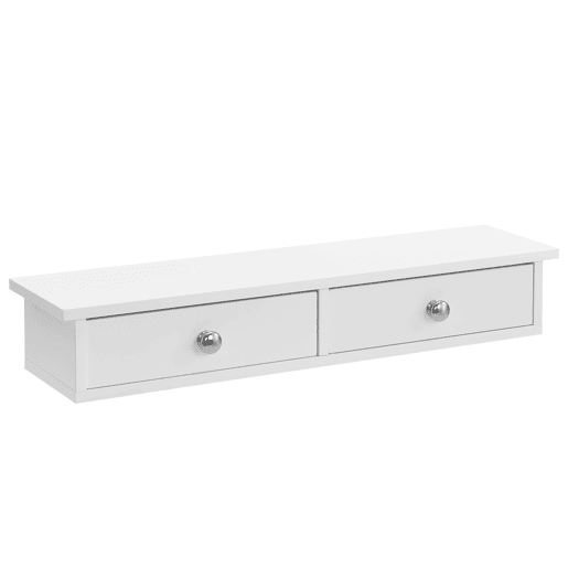 Prateleira de parede Geeste com 2 gavetas 60x15x10cm Branco en.casa