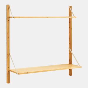 Estante de parede Tingvoll com 2 prateleiras 85x85x25cm - Bambu en.casa
