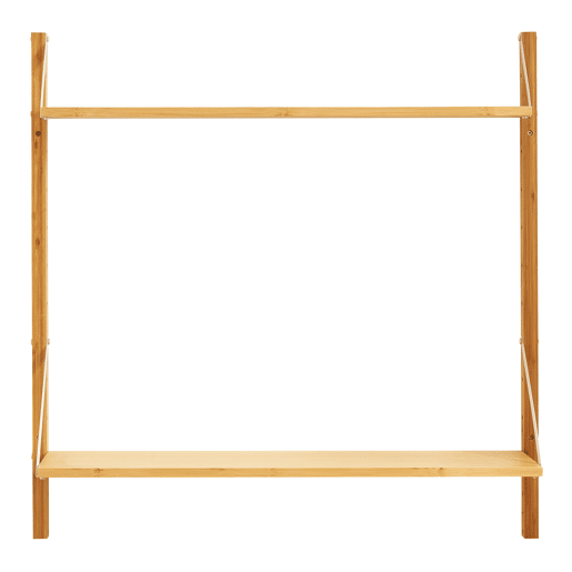 Estante de parede Tingvoll com 2 prateleiras 85x85x25cm - Bambu en.casa