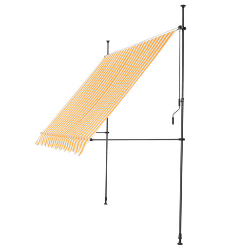Toldo articulado com varas telescópicas 200 x 120 x 220-309 cm Amarelo e Branco pro.tec