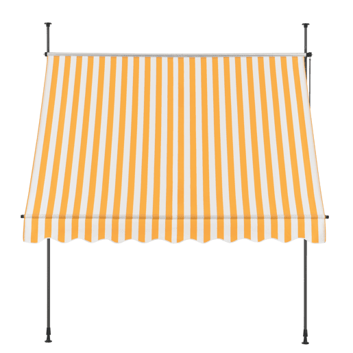 Toldo articulado com varas telescópicas 200 x 120 x 220-309 cm Amarelo e Branco pro.tec