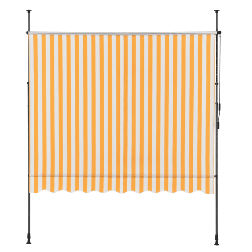 Toldo articulado com varas telescópicas 200 x 120 x 220-309 cm Amarelo e Branco pro.tec