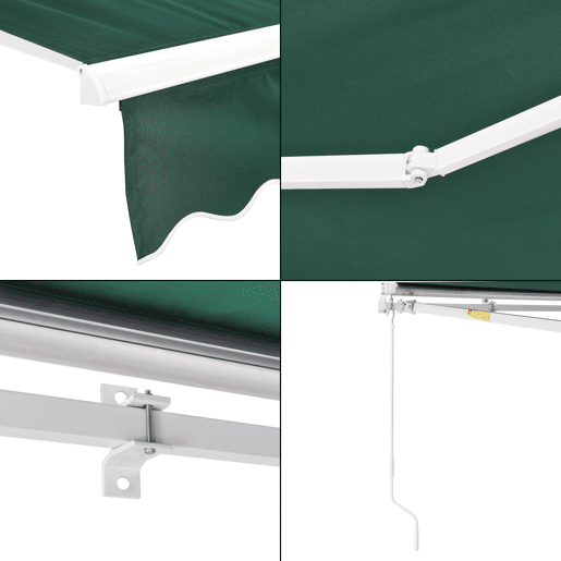 Toldo Articulado Bitonto Retráctil Manual 250 x 200 cm Verde Escuro en.casa