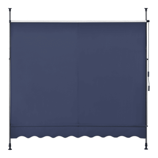 Toldo articulado com varas telescópicas 400 x 120 x 220-309 cm Azul escuro pro.tec
