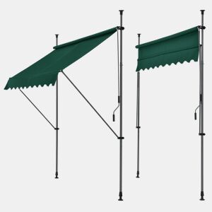 Toldo articulado com varas telescópicas 400 x 120 x 220-309 cm Verde escuro pro.tec