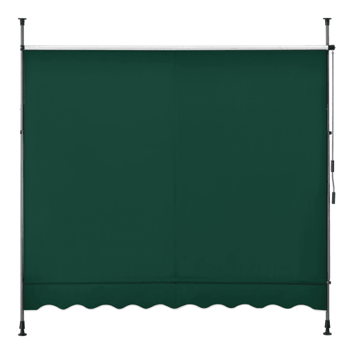 Toldo articulado com varas telescópicas 400 x 120 x 220-309 cm Verde escuro pro.tec