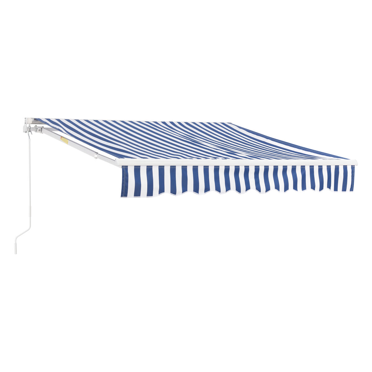Toldo articulado bitonto retráctil manual 300 x 250 cm azul y blanco [en.casa]