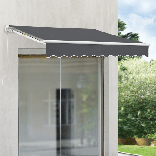 Toldo Articulado Bitonto Retráctil Manual 300 x 250 cm Cinzento Escuro en.casa