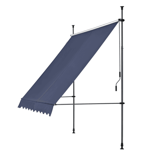 Toldo articulado com varas telescópicas 200 x 120 x 220-309 cm Azul escuro pro.tec