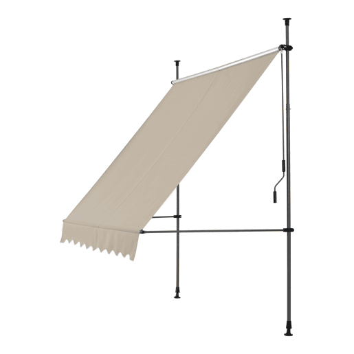 Toldo articulado com armação de haste enrolável em açopoliéster 250 x 120 x 220-309 cm cor areia pro.tec