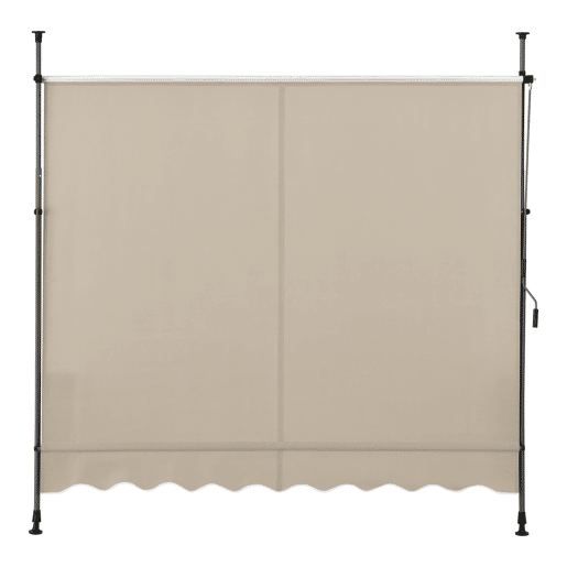 Toldo articulado com armação de haste enrolável em açopoliéster 250 x 120 x 220-309 cm cor areia pro.tec