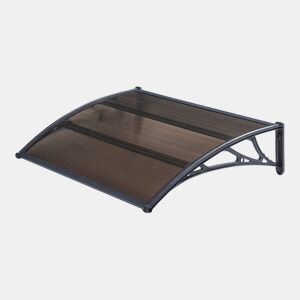 Toldo exterior Mellerud para portas com proteção policarbonato plástico 120 x 80 cm - Preto e castanho en.casa