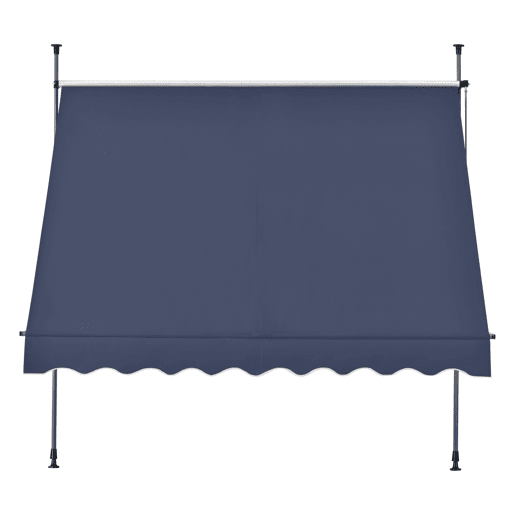 Toldo articulado com varas telescópicas 350 x 120 x 220-309 cm Azul escuro pro.tec