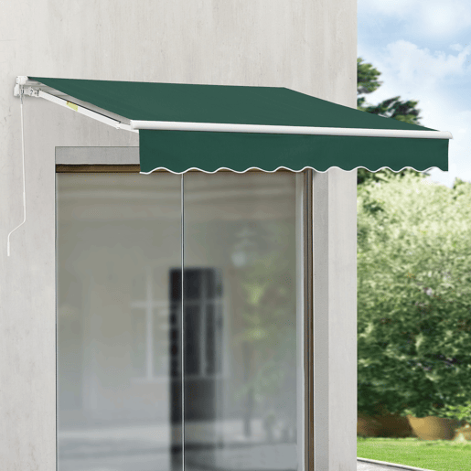 Toldo Articulado Bitonto Retráctil Manual 300 x 250 Verde Escuro en.casa
