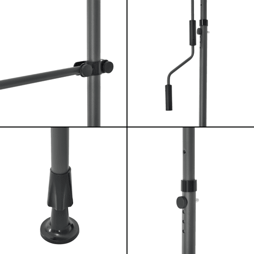 Toldo articulado com varas telescópicas 200 x 120 x 220-309 cm Azul escuro e branco pro.tec