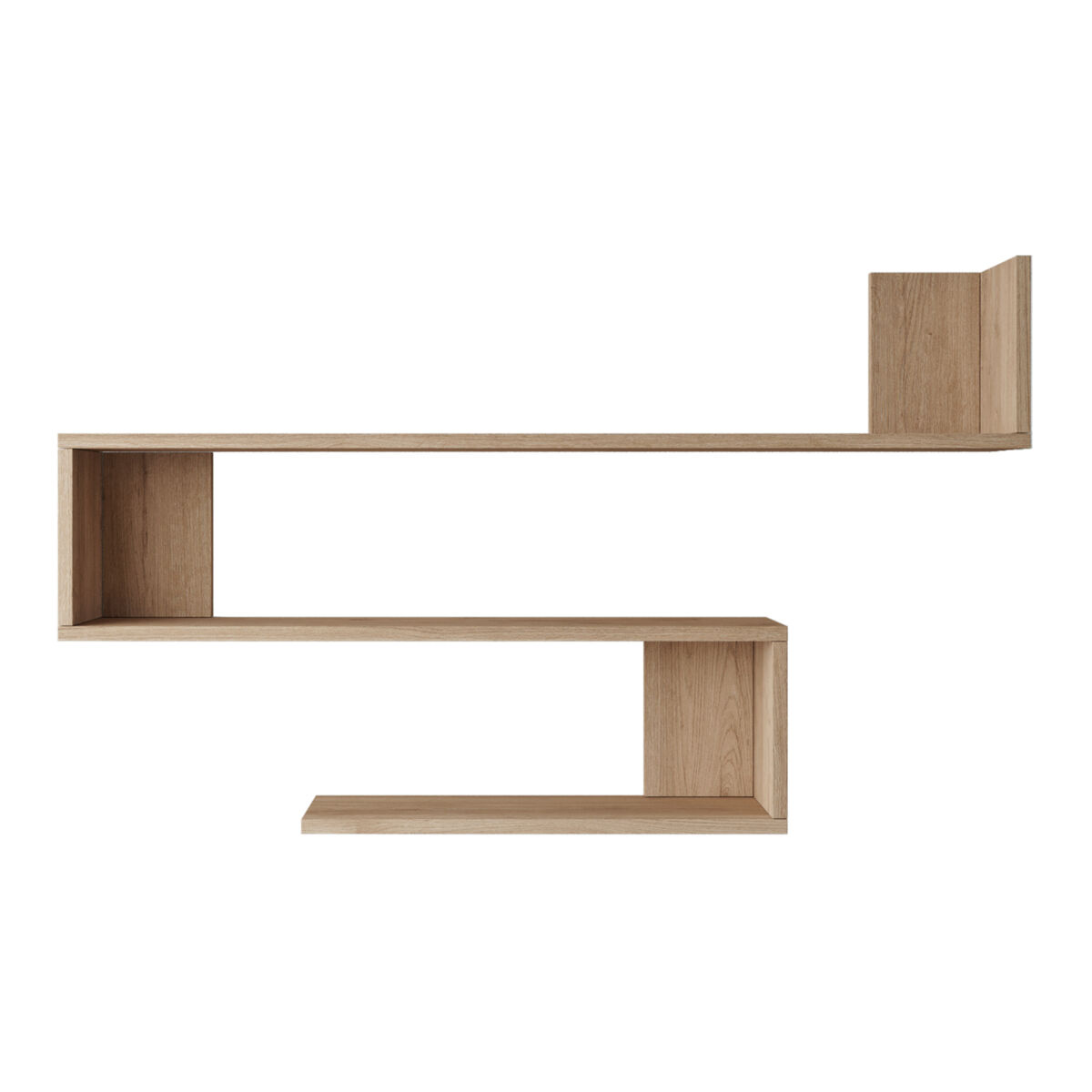 Estantería de pared kitee 3 estantes aglomerado 120 x 15 x 72 cm - efecto roble [en.casa]