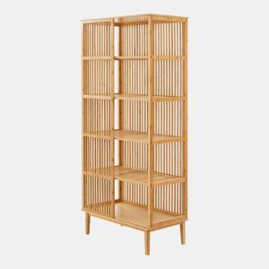 Estante de pé Trundholmem bambu de 5 níveis 185 x 80 x 45 cm - Cor natural en.casa