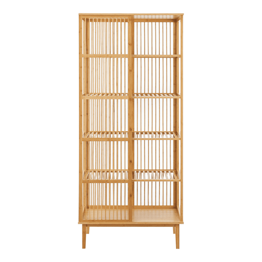 Estante de pé Trundholmem bambu de 5 níveis 185 x 80 x 45 cm - Cor natural en.casa