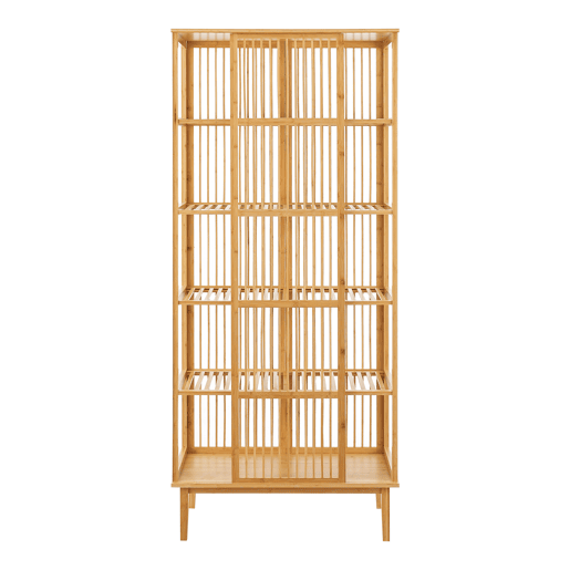 Estante de pé Trundholmem bambu de 5 níveis 185 x 80 x 45 cm - Cor natural en.casa