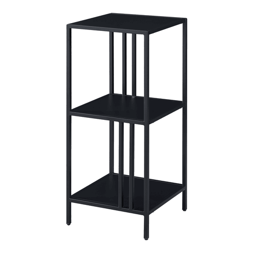 Estante de chão Kumlingede 3 níveis em aço de design industrial 80 x 35 x 35 cm - Preto en.casa