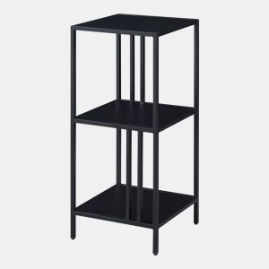 Estante de chão Kumlingede 3 níveis em aço de design industrial 80 x 35 x 35 cm - Preto en.casa