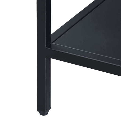 Estante de chão Kumlingede 3 níveis em aço de design industrial 80 x 35 x 35 cm - Preto en.casa