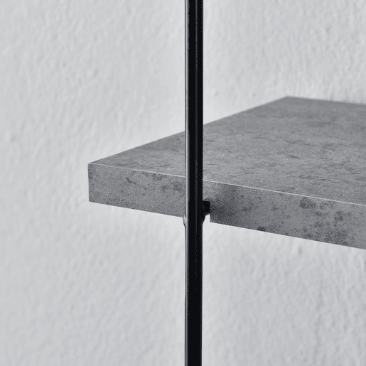 Estante de parede Ösel com 3 prateleiras estrutura em aço 64 x 48 x 15 cm - Efeito betão en.casa