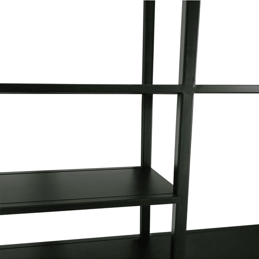 Estante de parede Jämijärvi com 8 compartimentos abertos em aço 180 x 80 x 18 cm - Preto mate en.casa