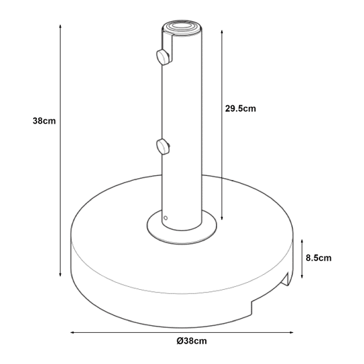 Suporte para guarda-sol Bomba granito redondo Ø38x9cm - Cinzento casa.pro