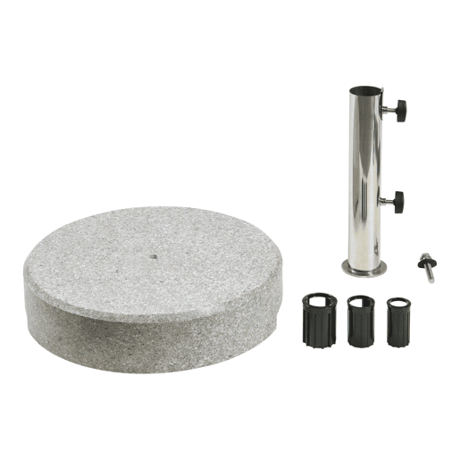 Suporte para guarda-sol Bomba granito redondo Ø38x9cm - Cinzento casa.pro