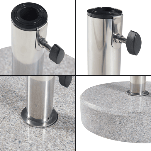 Suporte para guarda-sol Bomba granito redondo Ø38x9cm - Cinzento casa.pro