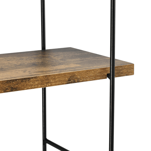Estante de parede Ösel com 3 prateleiras estrutura em aço 64 x 48 x 15 cm - efeito madeira tom escuro en.casa