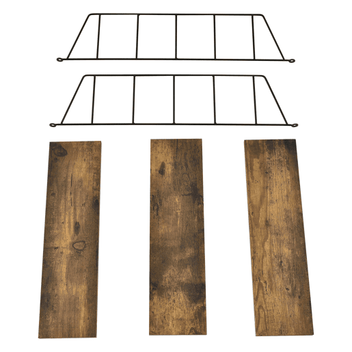 Estante de parede Ösel com 3 prateleiras estrutura em aço 64 x 48 x 15 cm - efeito madeira tom escuro en.casa