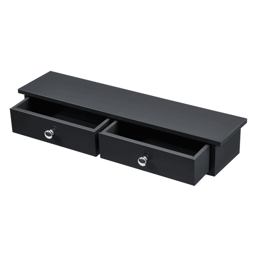 Prateleira de parede Geeste com 2 gavetas 60x15x10cm Preto en.casa