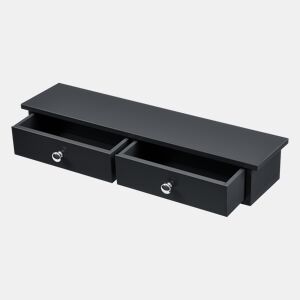 Prateleira de parede Geeste com 2 gavetas 60x15x10cm Preto en.casa