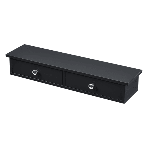 Prateleira de parede Geeste com 2 gavetas 60x15x10cm Preto en.casa