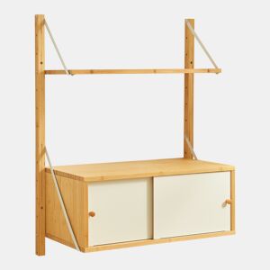 Estante de parede Tingvoll com portas 85x65x34cm - Bambu en.casa