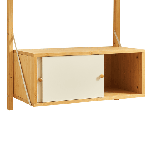 Estante de parede Tingvoll com portas 85x65x34cm - Bambu en.casa