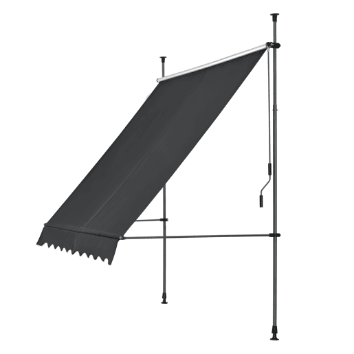 Toldo articulado com varas telescópicas 300 x 120 x 220-309 cm Preto pro.tec
