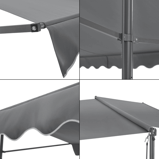 Toldo de pé Selenizza impermeável com manivela manual 500 x 300 x 260 cm cinzento escuro pro.tec