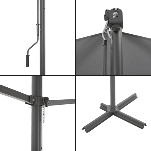 Toldo de pé Selenizza impermeável com manivela manual 500 x 300 x 260 cm cinzento escuro pro.tec