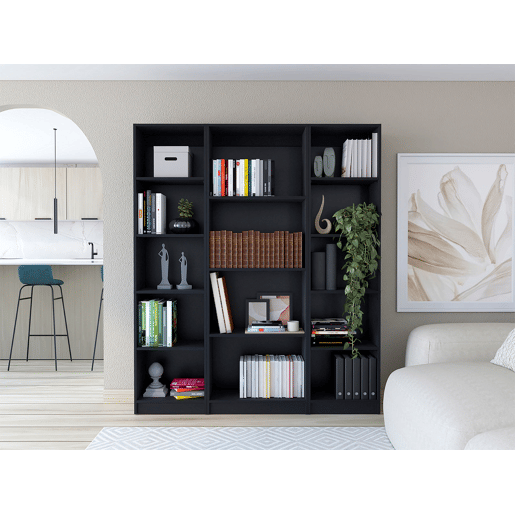 Hidra Elegance Combo: Set de Três Bibliotecas com Design Minimalista, Grande Estilo e Espaços Abertos para Exposição