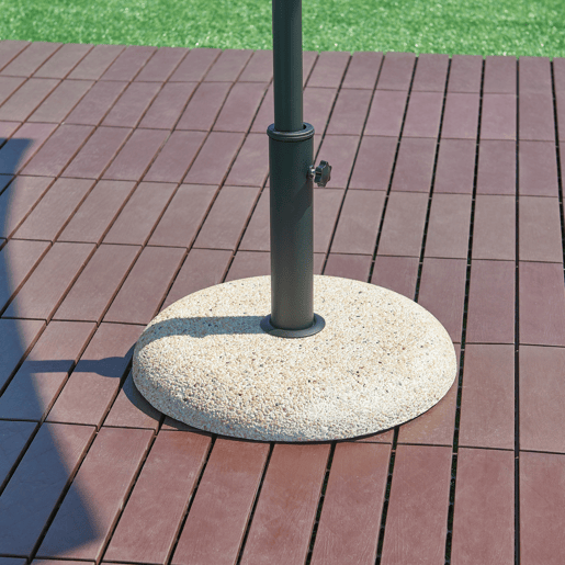 Suporte para guarda-sol Bitritto Circular Ø45 x 6 cm Betão - Bege Aspeto gravilha casa.pro