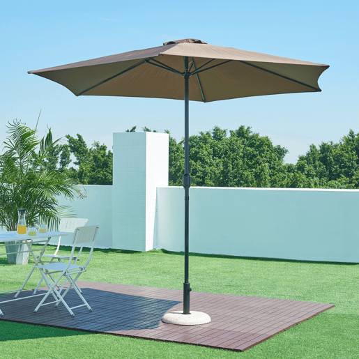 Suporte para guarda-sol Bitritto Circular Ø45 x 6 cm Betão - Bege Aspeto gravilha casa.pro