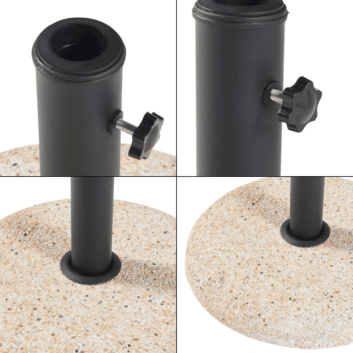 Suporte para guarda-sol Bitritto Circular Ø45 x 6 cm Betão - Bege Aspeto gravilha casa.pro