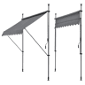 Toldo articulado com varas telescópicas 300 x 120 x 220-309 cm Cinzento médio pro.tec