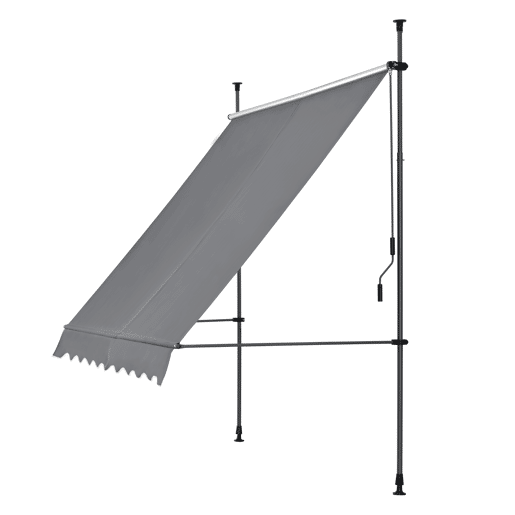 Toldo articulado com varas telescópicas 300 x 120 x 220-309 cm Cinzento médio pro.tec